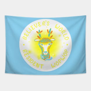 (Texted Pastel Carpet-like Version) Believer's World Resident Wopwop Tapestry