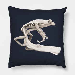 frog on branch Pillow