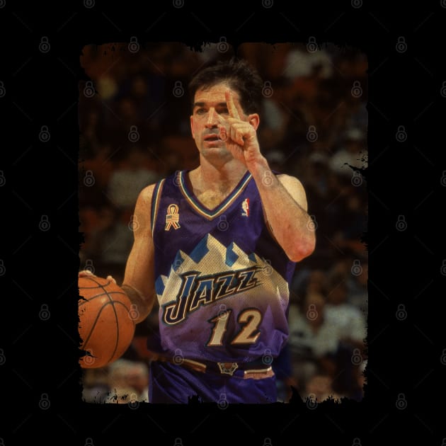 John Stockton - Vintage Design Of Basketball by JULIAN AKBAR PROJECT