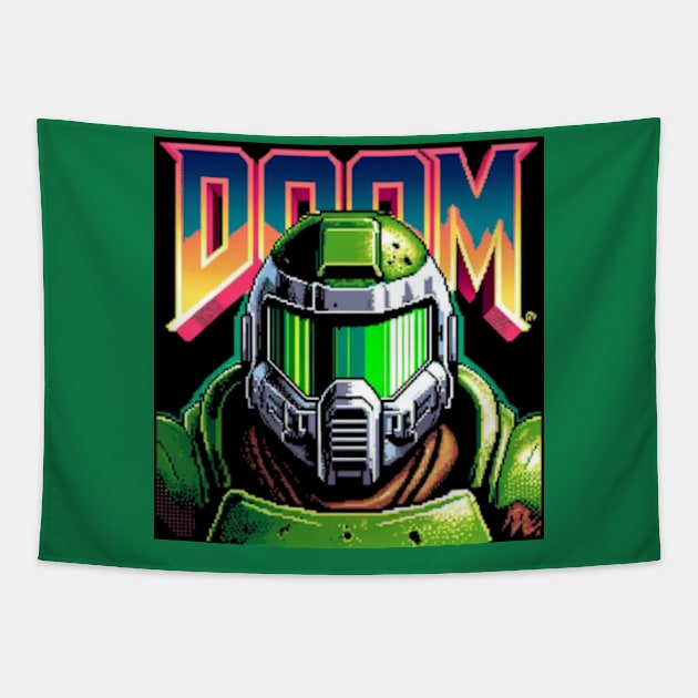 Doom Guy Close up Tapestry by The Doom Guy