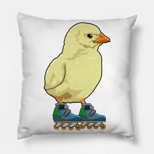 Chick as Inline skater with Inline skates Pillow