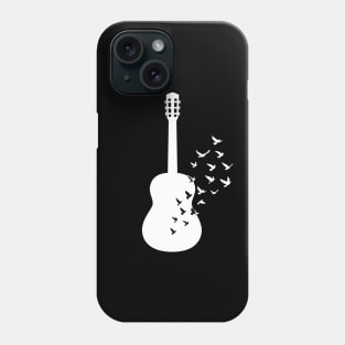 Classical Guitar Silhouette Turning Into Birds Phone Case