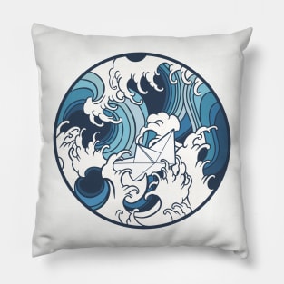 Origami Boat Maelstrom Pillow