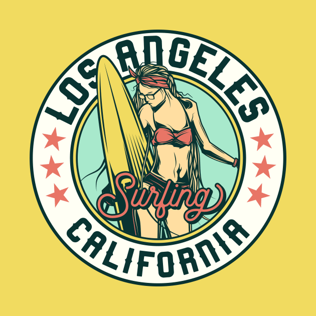 Vintage Surfing Badge for Los Angeles, California by SLAG_Creative