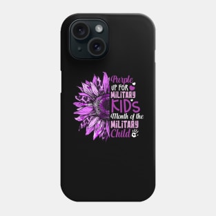 Purple Up For Miliraty Kids Month of the Military Child Sunflower Phone Case