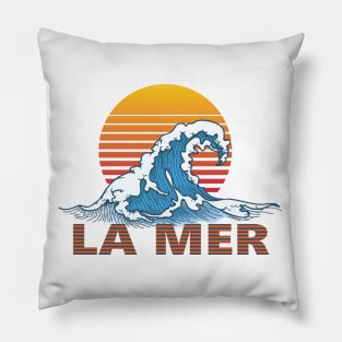 la mer french sea summer vintage retro Pillow