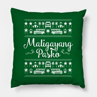 Maligayang Pasko Green Version Pillow