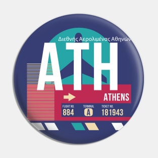 Athens, Greece (ATH) Airport Code Baggage Tag E Pin