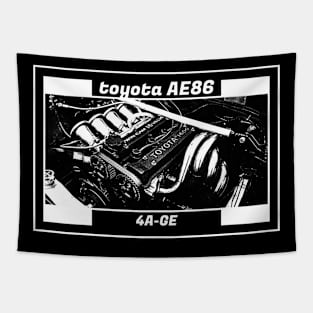 TOYOTA COROLLA AE86 TRUENO ENGINE (Black Version) Tapestry