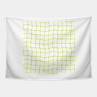 Minimal Abstract Squiggle Grid - Lime Green Tapestry