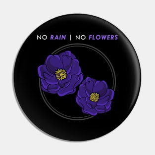 Flowers with blue Blossoms Pin