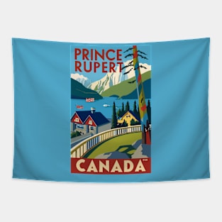 A Vintage Travel Art of Prince Rupert - Canada Tapestry