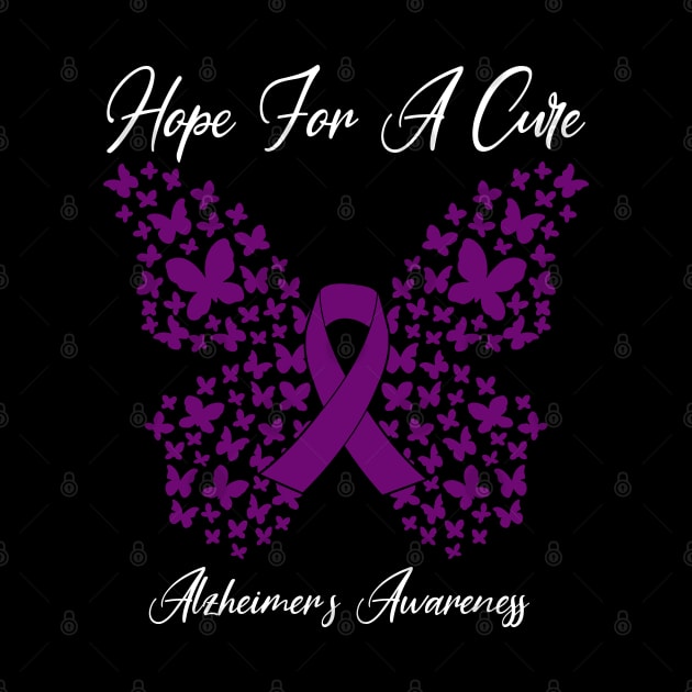 Hope For A Cure Butterfly Gift  Alzheimer's 3 by HomerNewbergereq