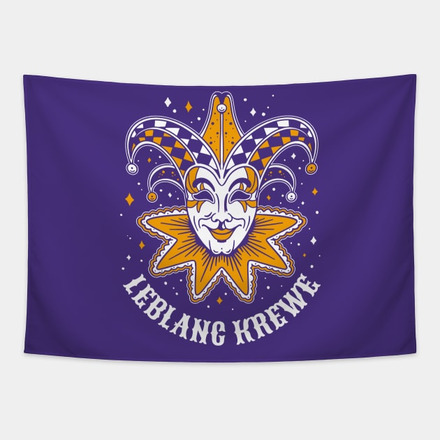 LeBlanc Krewe Colorful Mardi Gras Tapestry by SLAG_Creative