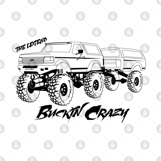 Buckin Crazy Bronco - Black Print by The OBS Apparel