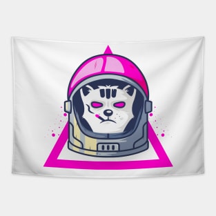 Cat Astronout smoking in Baddass Style Tapestry