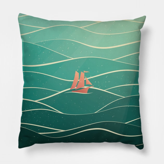 Waves Pillow by AlexGDavis