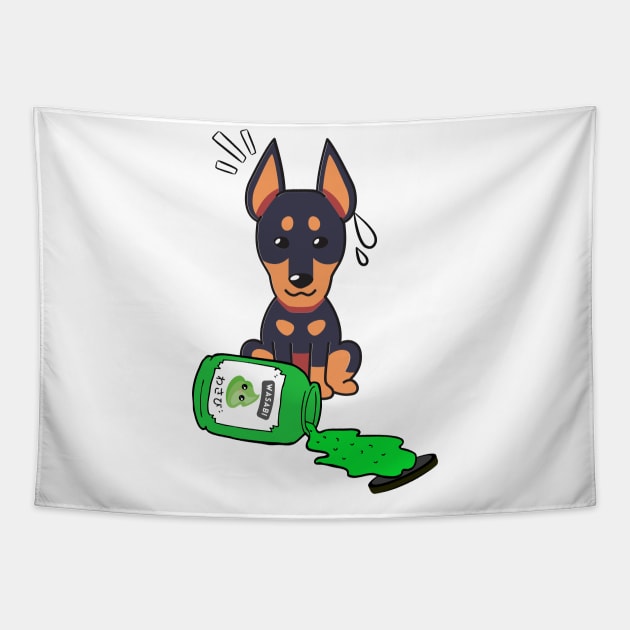 Cute Alsatian Spilled Wasabi sauce Tapestry by Pet Station