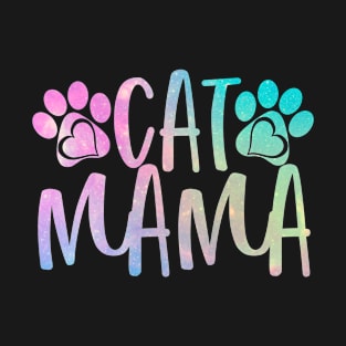 Cat Mama Typography T-Shirt