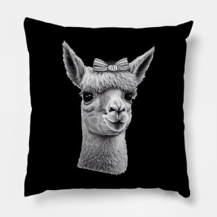 Cutie llama hairpin Pillow