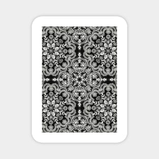 Black & White Folk Art Pattern Magnet