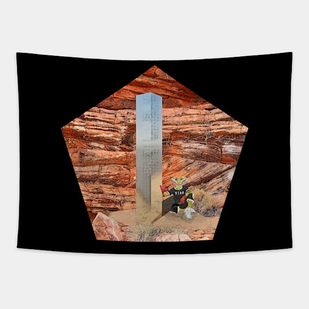 Monolith In Utah Two Faces Frog Tapestry by UMF - Fwo Faces Frog