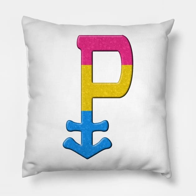 Pansexual Symbol in Pride Flag Colors Pillow by LiveLoudGraphics