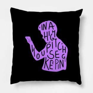 jjs silhouette housekeeping quote (obx) in purple Pillow