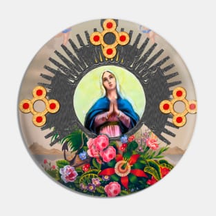 monstrance santa maria and flowers Pin