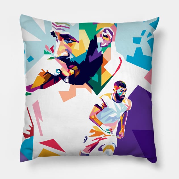 Benzema Pop art Pillow by RJWLTG