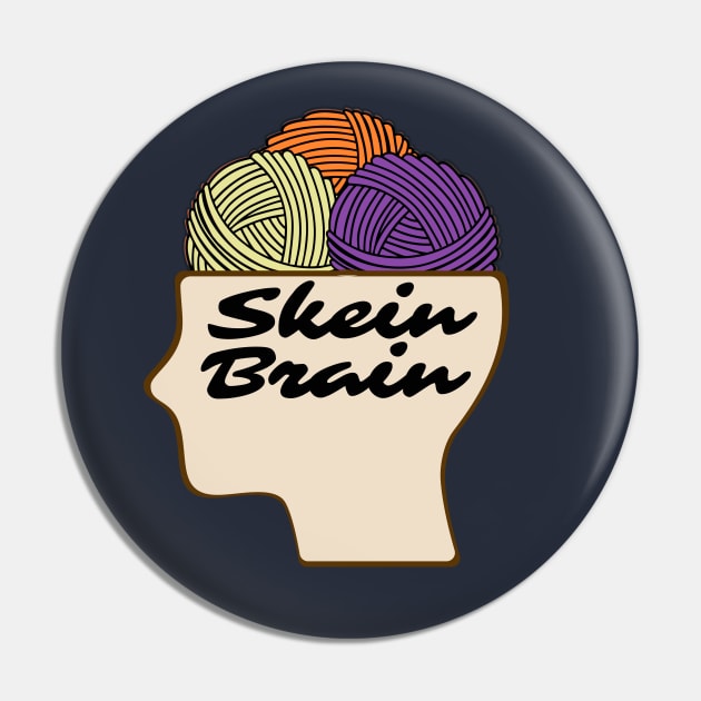 Skein On The Brain Graphic Pin by Paradise Stitch