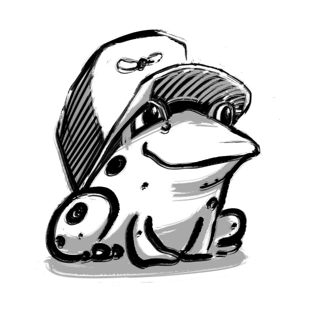 Frog in a baseball hat by Jason's Doodles