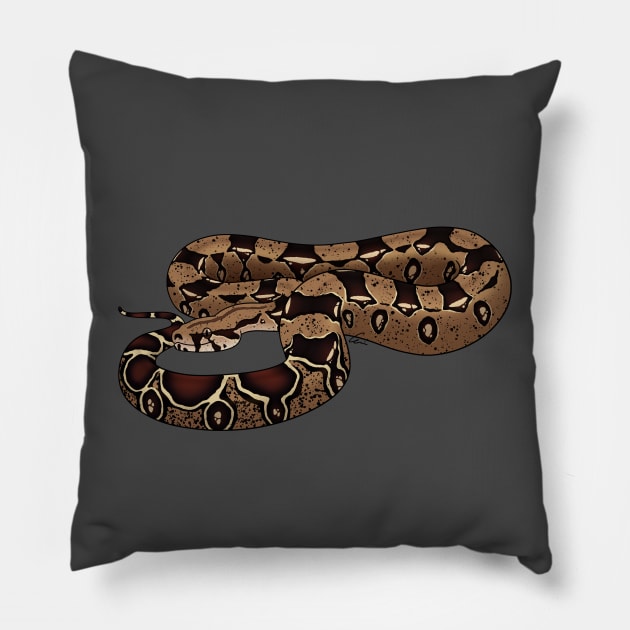 Boa Constrictor Imperator - BCI - Common Boa or Black-tailed Boa Pillow by anacecilia