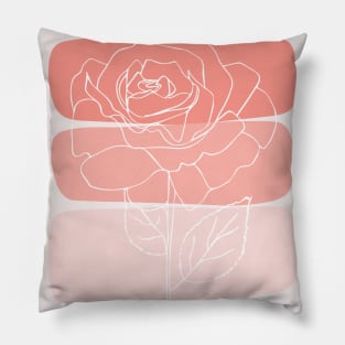 Abstract Botanical Pink Rose Pillow