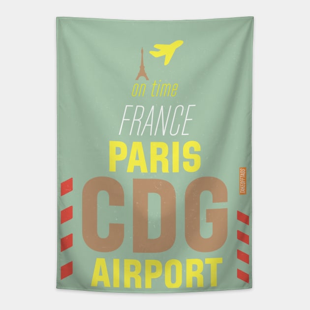 Paris CDG vintage style Tapestry by Woohoo