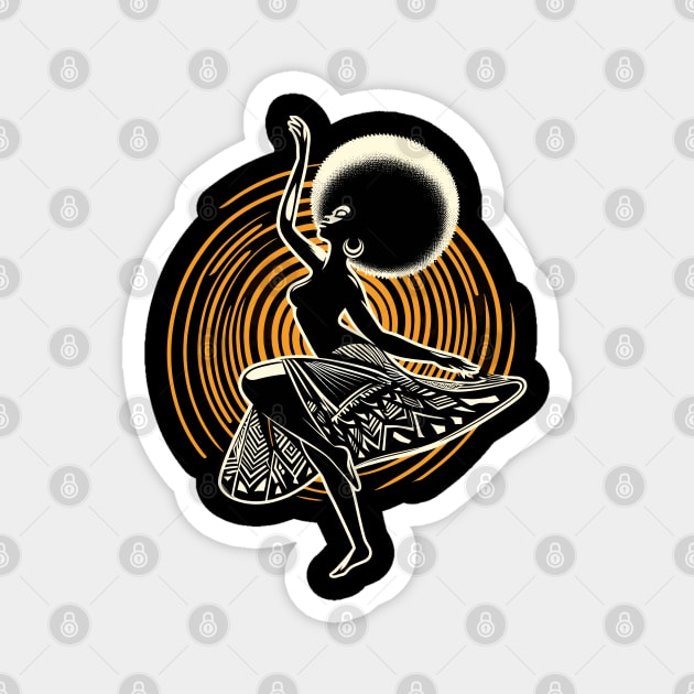 Afrocentric Woman Dancing Magnet by Graceful Designs