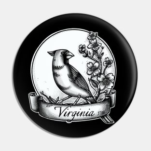 Virginia state Tattoo style design Pin