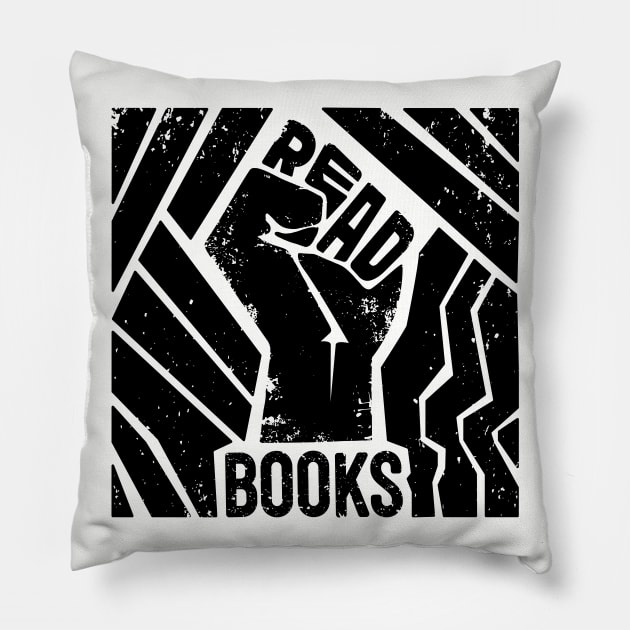 READ BOOKS Pillow by Midnight Run Studio