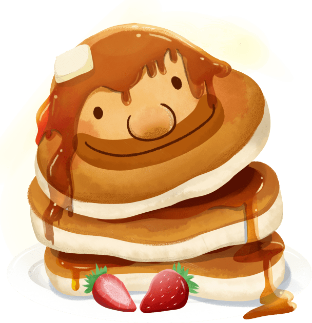 Pancake Smile Kids T-Shirt by Art By Ridley