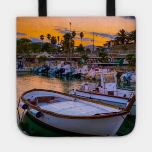 Seaport Boats Summer Sunset Tote