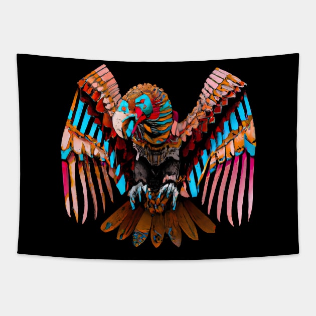 Condor bird, ethno folk art style Tapestry by Ravenglow