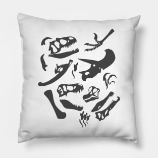 Dinosaur Bones (Gray) Pillow