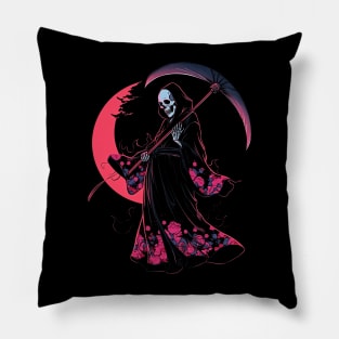 Geisha | Grim Reaper Geisha Skull | Cool Retro Japanese Aesthetic #8 Pillow