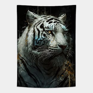 Tiger Portrait Animal Nature Wildlife Dark Painting Wild Spirit Tapestry