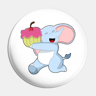 Elephant with Cake Pin