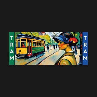 The Art of Trams - Neo-Impressionism Style #003 - Mugs For Transit Lovers T-Shirt