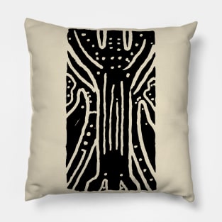 Insect Minimal Pattern - Alien Woodcut Pillow