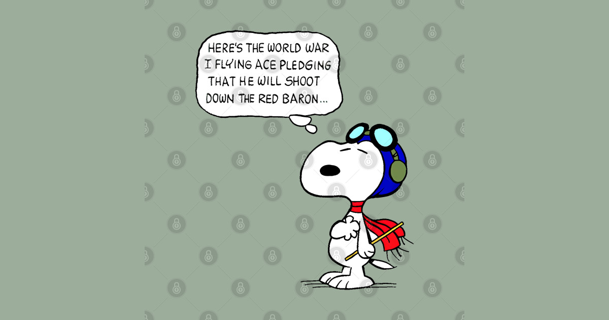 snoopy hunt for the red baron - Snoopy - T-Shirt | TeePublic