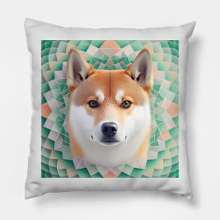 A Fractal Design of A Shiba Inu Pillow