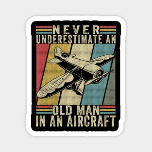 Easily Distracted By Airplanes Retro Airplane Funny Pilot Magnet